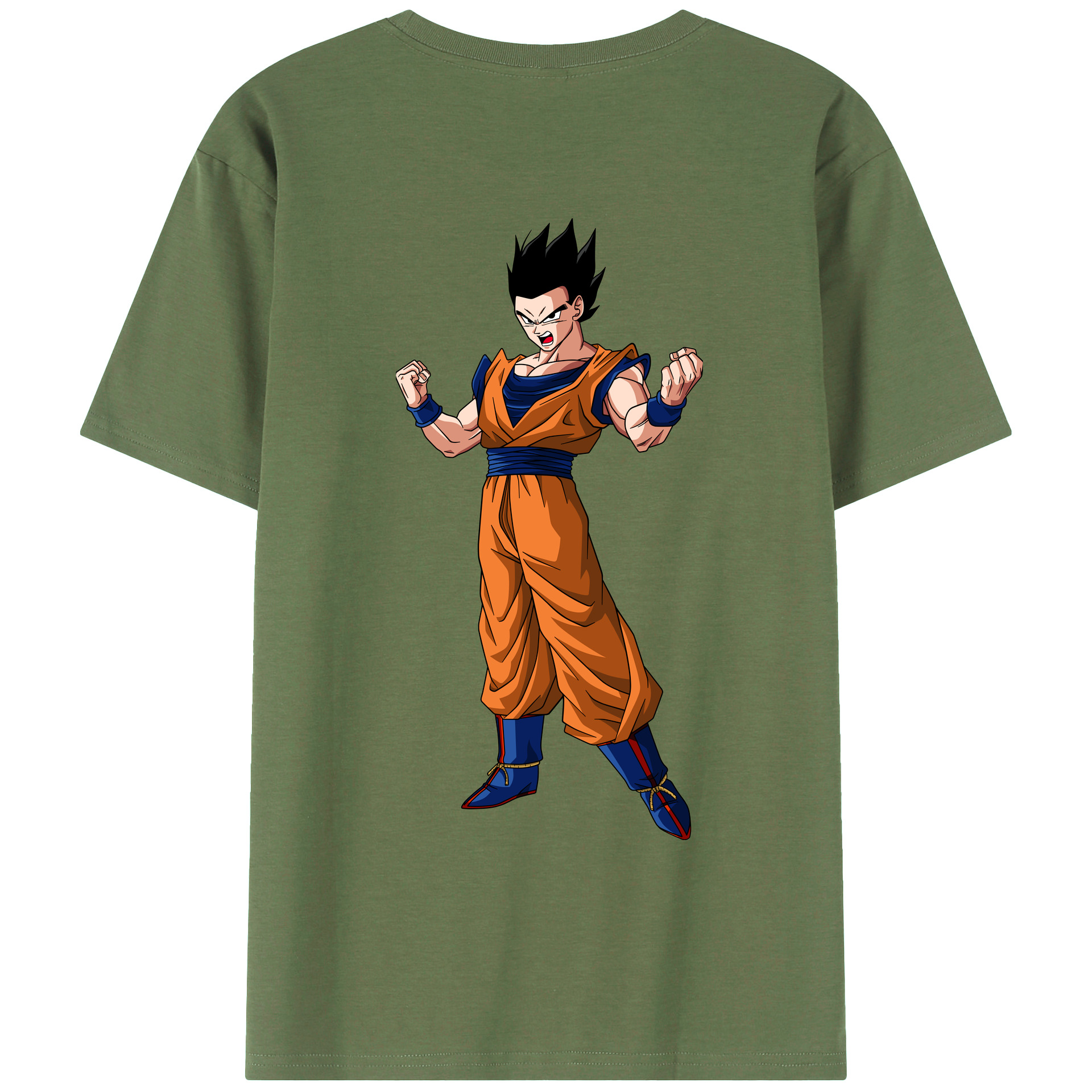 （画像用） ドラゴンボール 孫 悟飯（そんごはん）DRAGON BALL Son Gohan 綿100％ メンズ半袖Tシャツ（バックプリント） 通気性